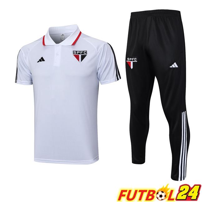 Camiseta Polo Sao Paulo FC + Pantaloni Blanco 2023/2024
