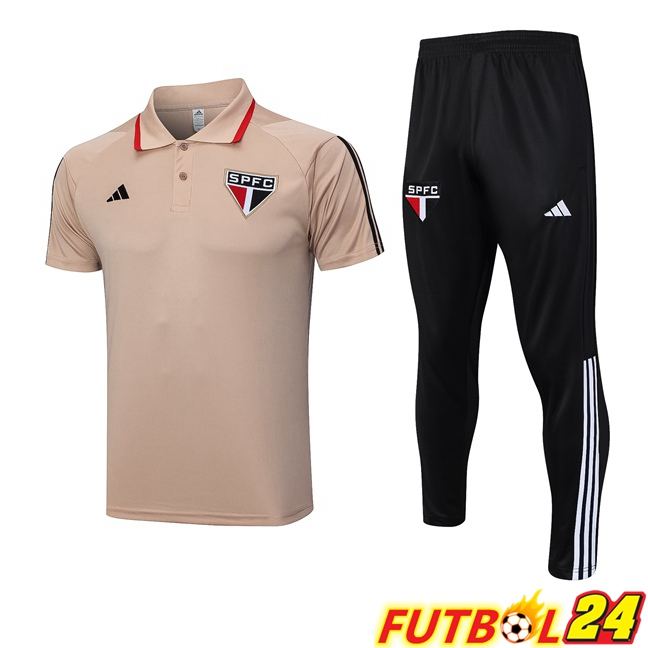 Camiseta Polo Sao Paulo FC + Pantaloni Marrón 2023/2024