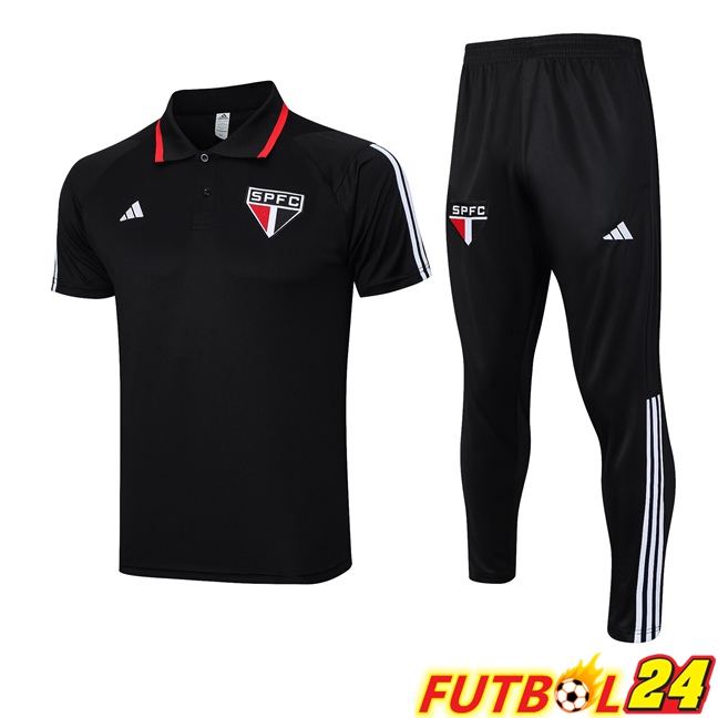 Camiseta Polo Sao Paulo FC + Pantaloni Negro 2023/2024