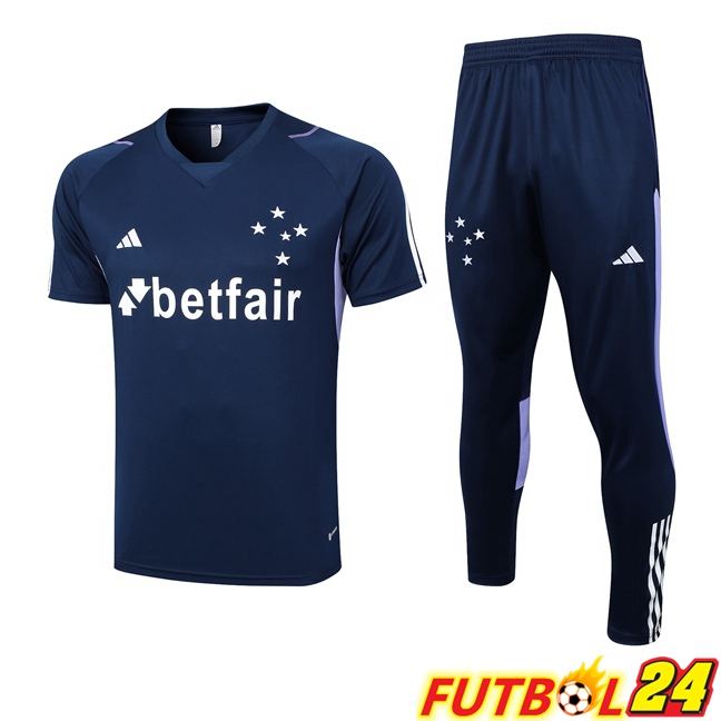 Camiseta Entrenamiento Cruzeiro EC + Pantaloni Azul Real 2023/2024