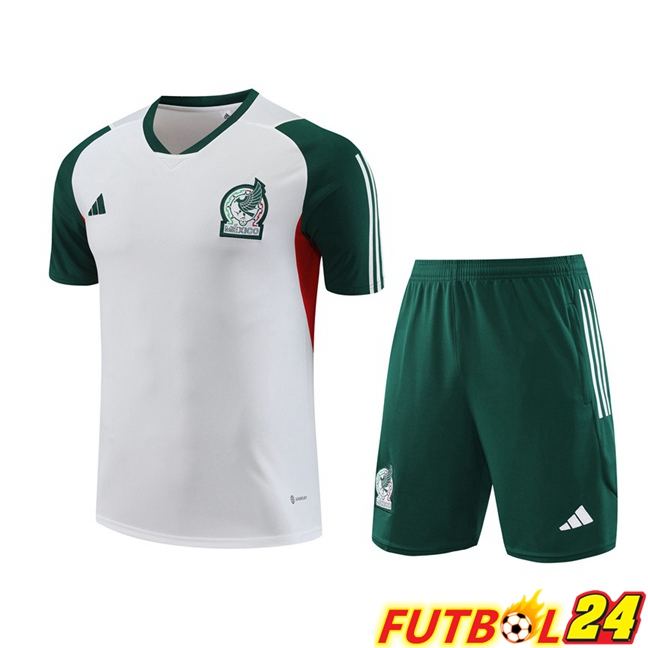 Camiseta Entrenamiento México + Pantaloncini Blanco 2023/2024