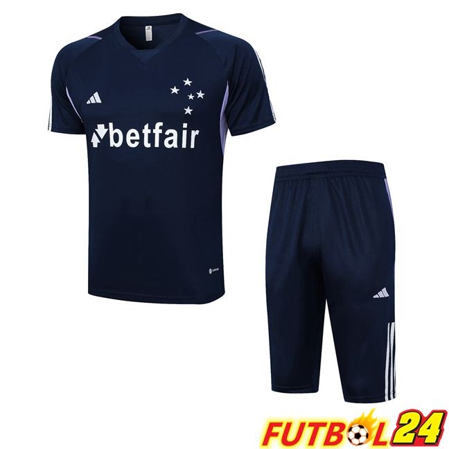 Camiseta Entrenamiento Cruzeiro EC + Pantaloncini Azul Real 2023/2024