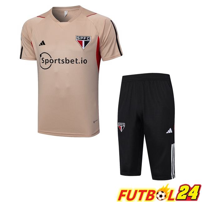 Camiseta Entrenamiento Sao Paulo FC + Pantaloncini Marrón 2023/2024
