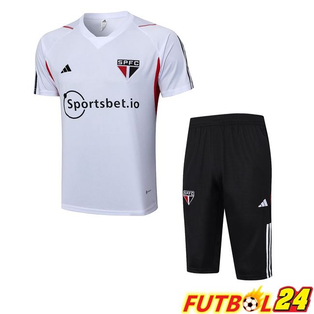 Camiseta Entrenamiento Sao Paulo FC + Pantaloncini Blanco 2023/2024