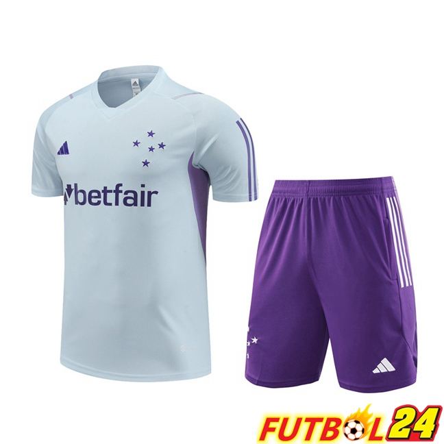 Camiseta Entrenamiento Cruzeiro EC + Pantaloncini Gris 2023/2024