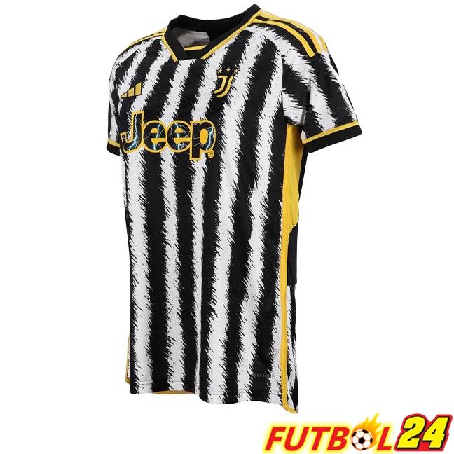 Camisetas De Futbol Juventus Mujer Primera Negro Blanco 2023/2024