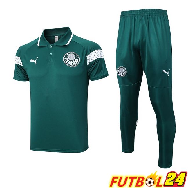 Camiseta Polo Palmeiras + Pantaloni Verde 2023/2024