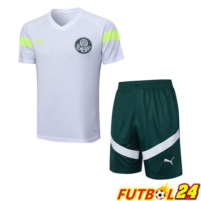 Camiseta Entrenamiento Palmeiras + Pantaloncini Blanco 2023/2024