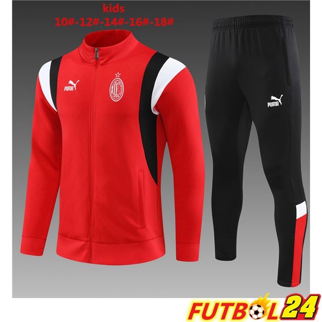 Chandal Equipos De Futbol - Chaqueta AC Milan Ninos Rojo 2023/2024