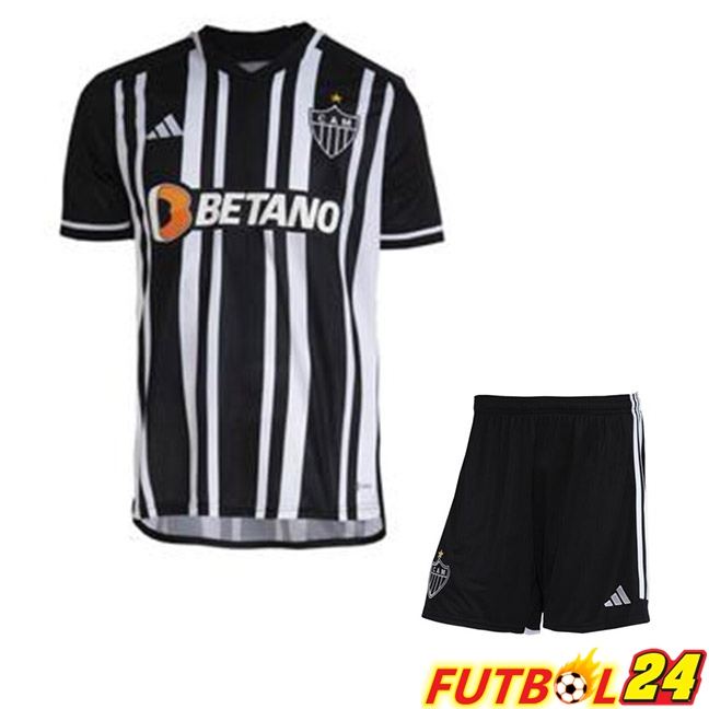 Camisetas De Futbol Atletico Mineiro Ninos Primera Negro Blanco 2023/2024