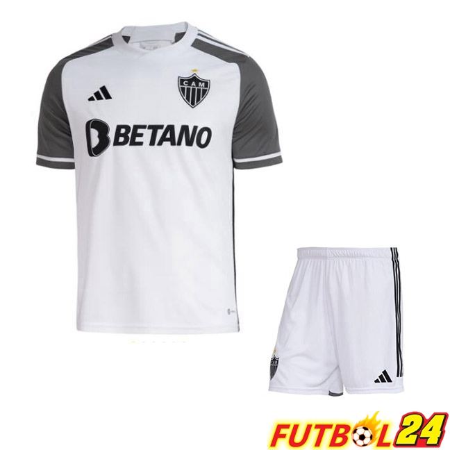 Camisetas De Futbol Atletico Mineiro Ninos Segunda Blanco Gris 2023/2024