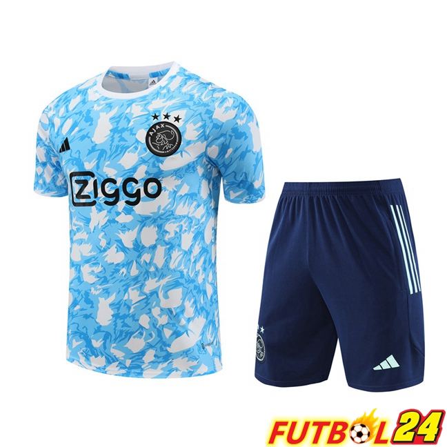 Camiseta Entrenamiento AFC Ajax + Cortos Azul Blanco 2023/2024