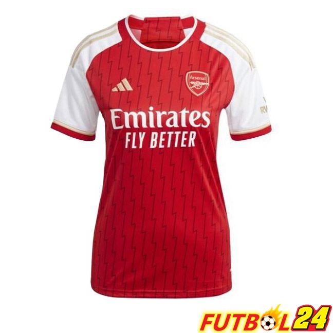 Camisetas De Futbol Arsenal Mujer Primera Rojo Blanco 2023/2024