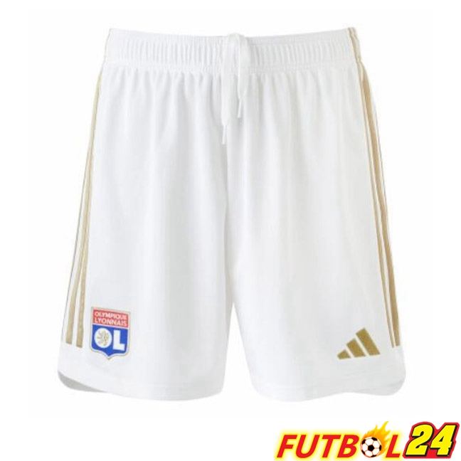 Cortos De Futbol Lyon OL Primera Blanco 2023/2024