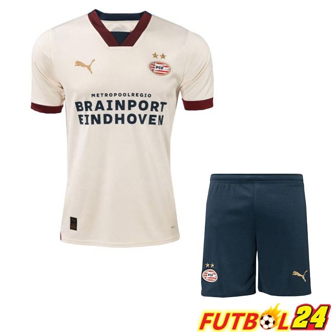 Camisetas De Futbol PSV Eindhoven Ninos Segunda Marrón 2023/2024