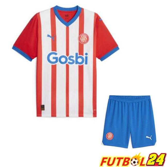 Camisetas De Futbol Girona Ninos Primera Rojo Blanco 2023/2024
