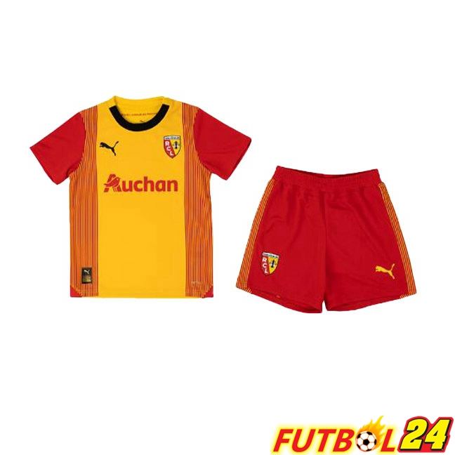 Camisetas De Futbol RC Lens Ninos Primera Amarillo Rojo 2023/2024