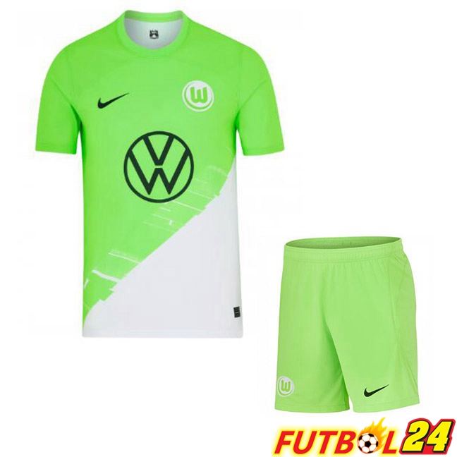 Camisetas De Futbol Vfl Wolfsburg Ninos Primera Verde 2023/2024