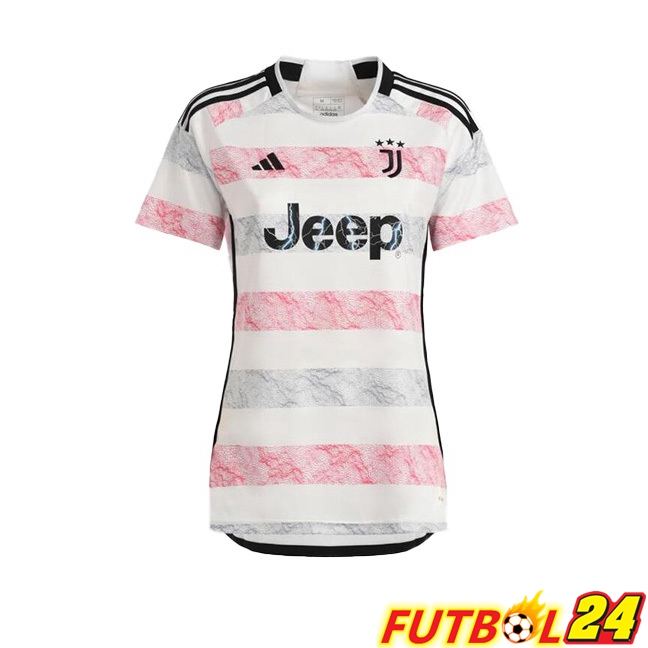 Camisetas De Futbol Juventus Mujer Segunda Blanco 2023/2024