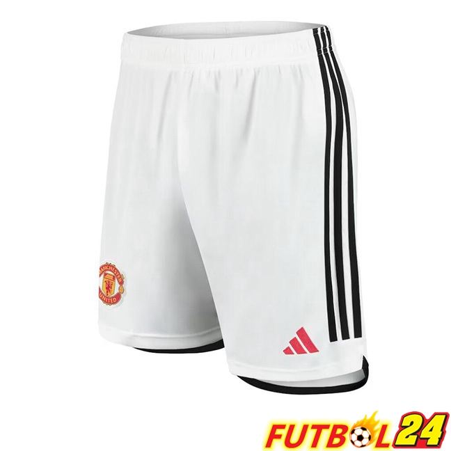 Cortos De Futbol Manchester United Primera Blanco 2023/2024
