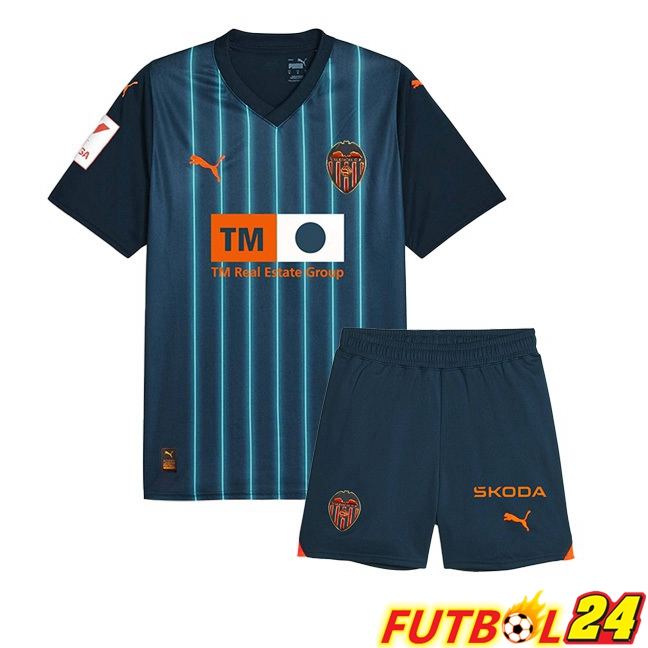 Camisetas De Futbol Valencia CF Ninos Segunda Azul 2023/2024