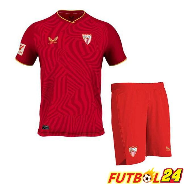 Camisetas De Futbol Sevilla FC Ninos Segunda Rojo 2023/2024