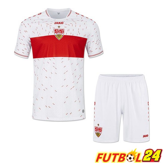 Camisetas De Futbol VfB Stuttgart Ninos Primera Blanco 2023/2024