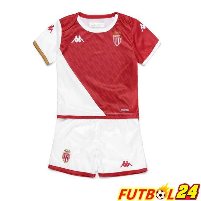 Camisetas De Futbol AS Monaco Ninos Primera Blanco Rojo 2023/2024