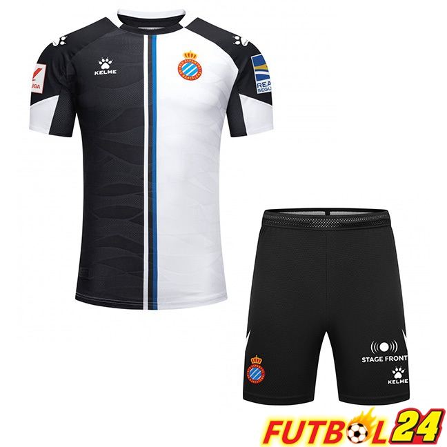 Camisetas De Futbol RCD Espanyol Ninos Tercera Negro Blanco 2023/2024