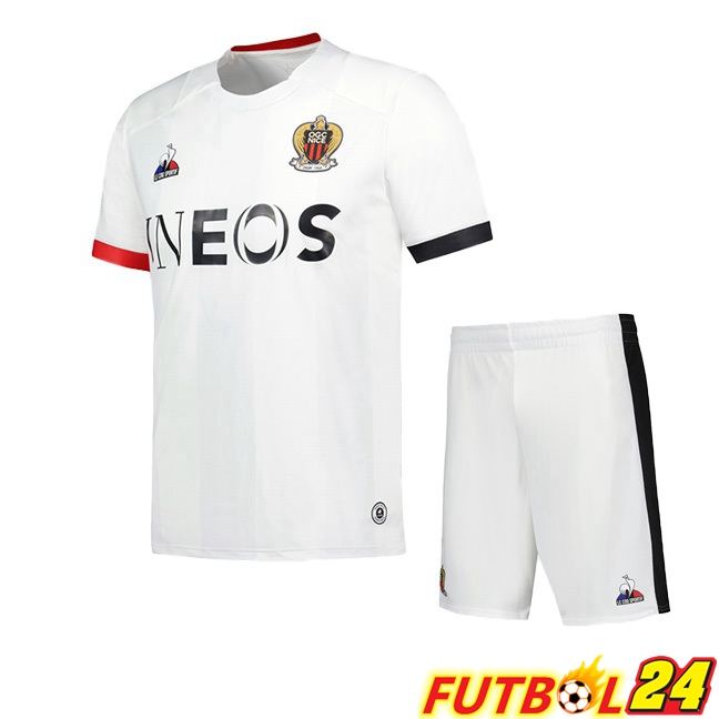 Camisetas De Futbol OGC Nice Ninos Segunda Blanco 2023/2024