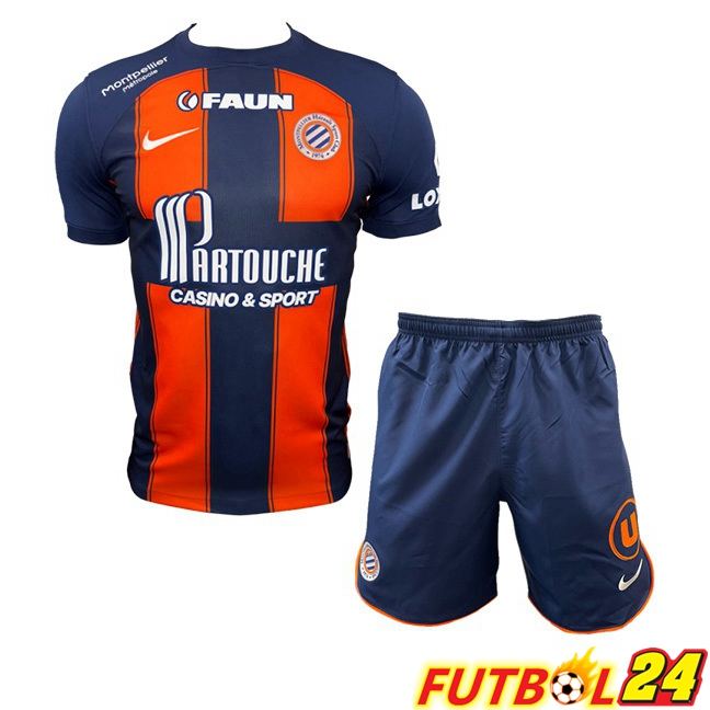 Camisetas De Futbol Montpellier HSC Ninos Primera Azul Naranja 2023/2024