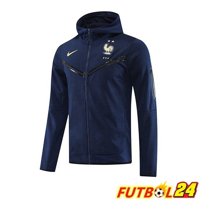 Chaqueta Con Capucha Francia Azul Real 2023/2024