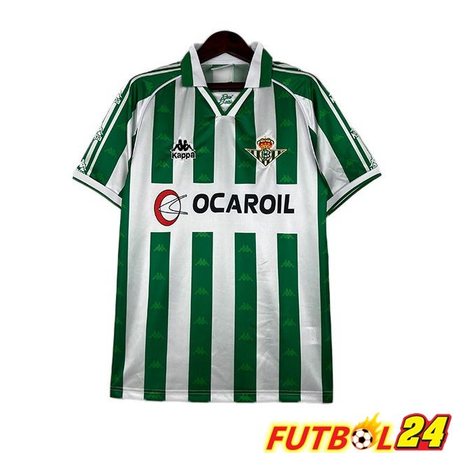 Camisetas De Futbol Real Betis Retro Primera Blanco Verde 1995-1996