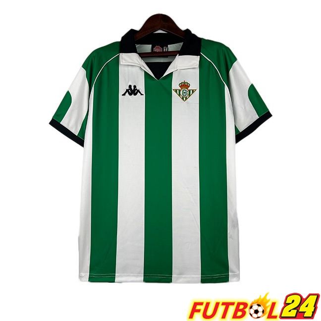 Camisetas De Futbol Real Betis Retro Primera Blanco Verde 1998-1999