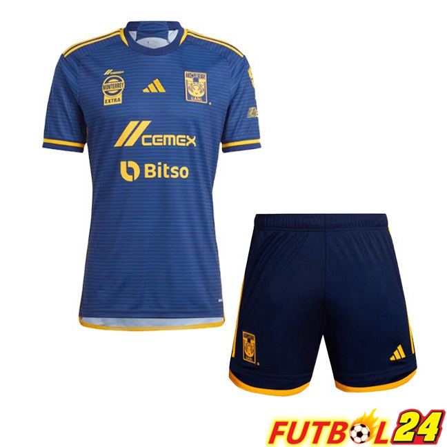 Camisetas De Futbol Tigres UANL Ninos Segunda Azul 2023/2024