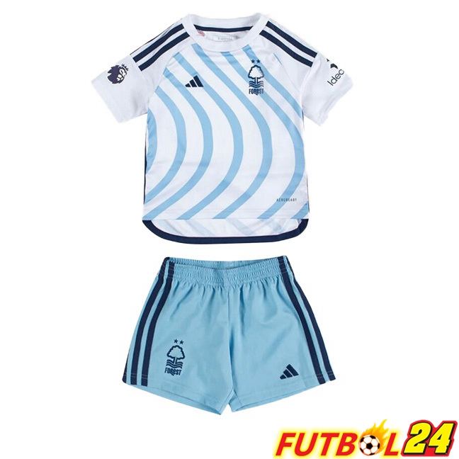 Camisetas De Futbol Nottingham Forest Ninos Segunda Azul Blanco 2023/2024