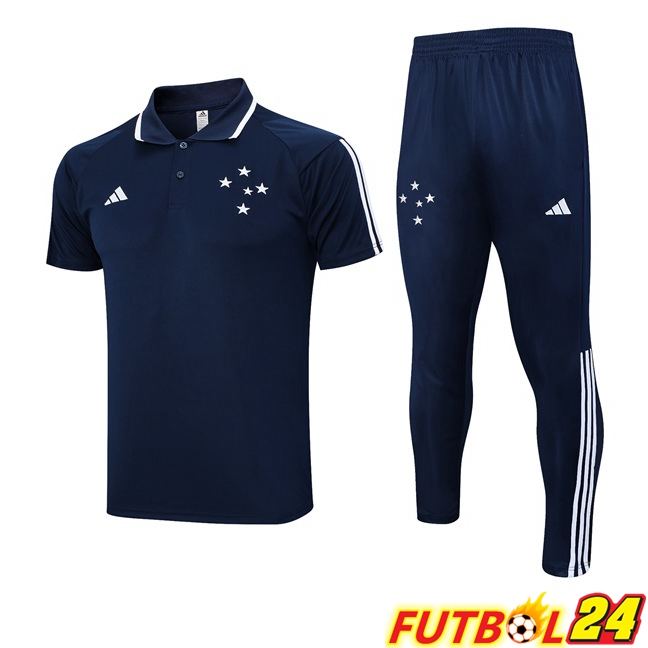 Camiseta Polo Cruzeiro EC + Pantalones Azul Real 2023/2024