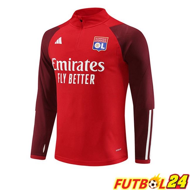 Sudadera De Entrenamiento Lyon OL Rojo 2023/2024
