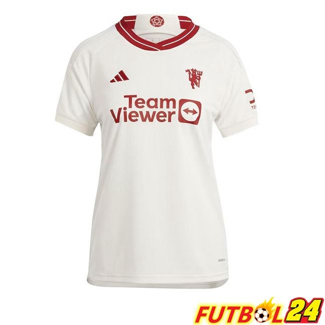Camisetas De Futbol Manchester United Mujer Tercera Blanco 2023/2024