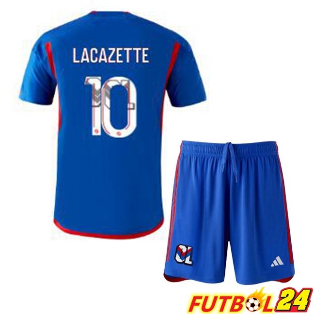 Camiseta Futbol Lyon OL (LACAZETTE 10) Ninos Segunda Azul 2023/2024