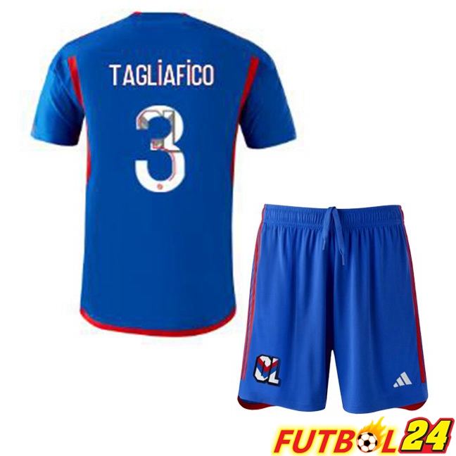 Camiseta Futbol Lyon OL (TAGLIAFICO 3) Ninos Segunda Azul 2023/2024