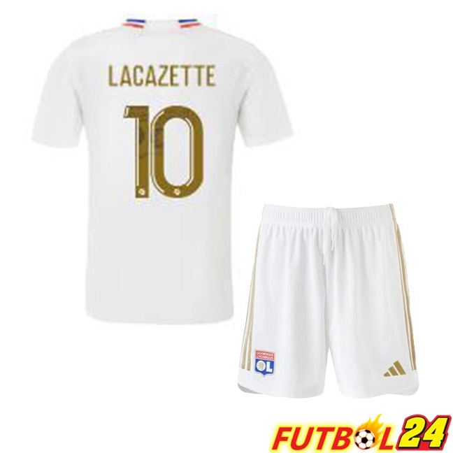 Camiseta Futbol Lyon OL (LACAZETTE 10) Ninos Primera Blanco 2023/2024