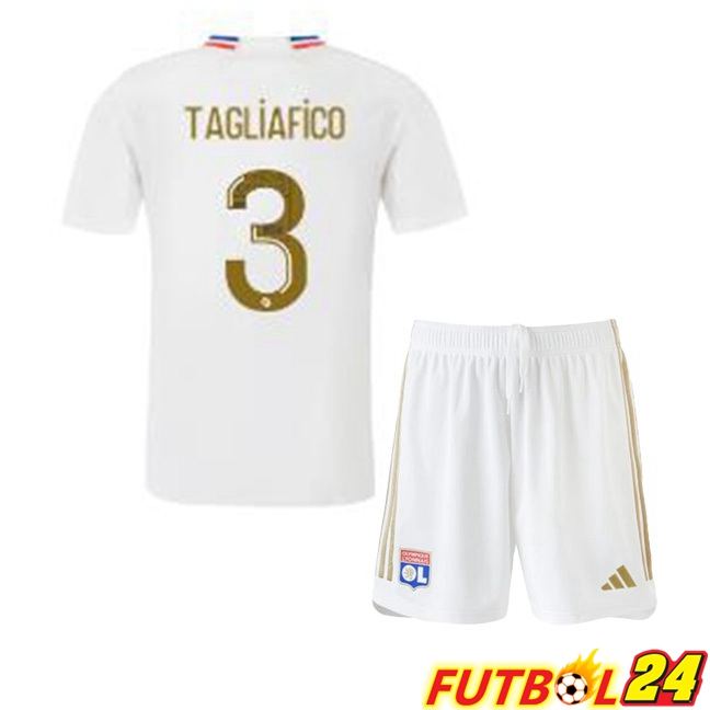 Camiseta Futbol Lyon OL (TAGLIAFICO 3) Ninos Primera Blanco 2023/2024
