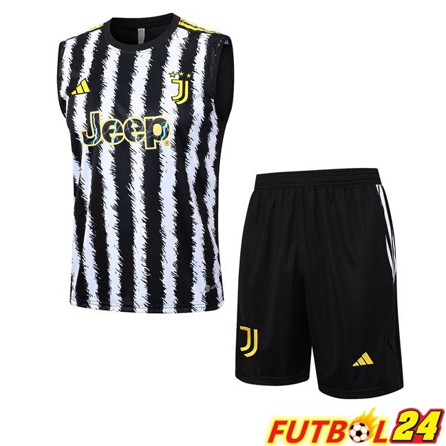 Chaleco De Futbol Juventus + Cortos Negro Blanco 2023/2024