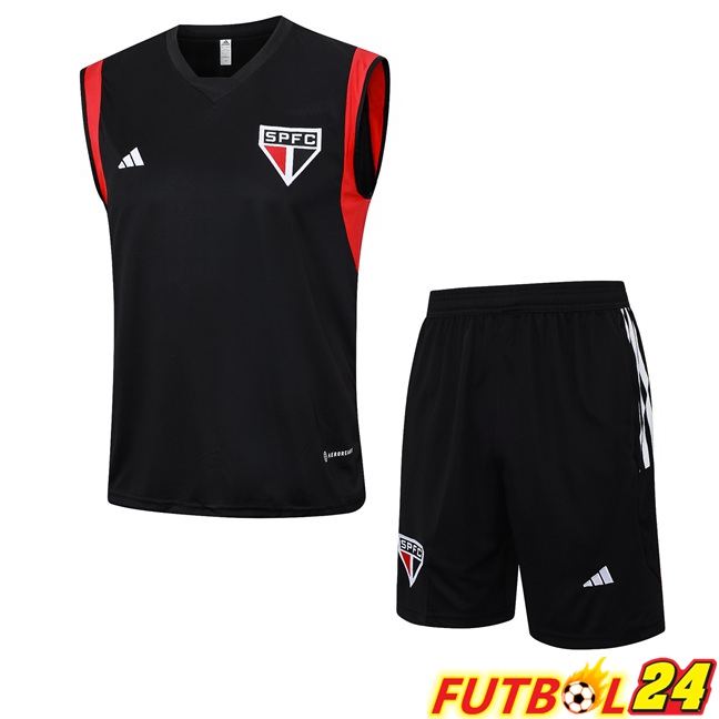 Chaleco De Futbol Sao Paulo FC + Cortos Negro 2023/2024