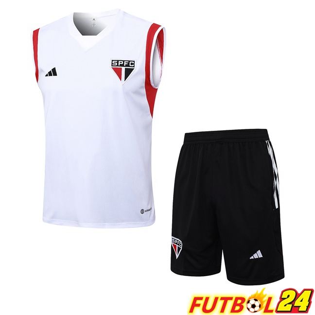 Chaleco De Futbol Sao Paulo FC + Cortos Blanco 2023/2024
