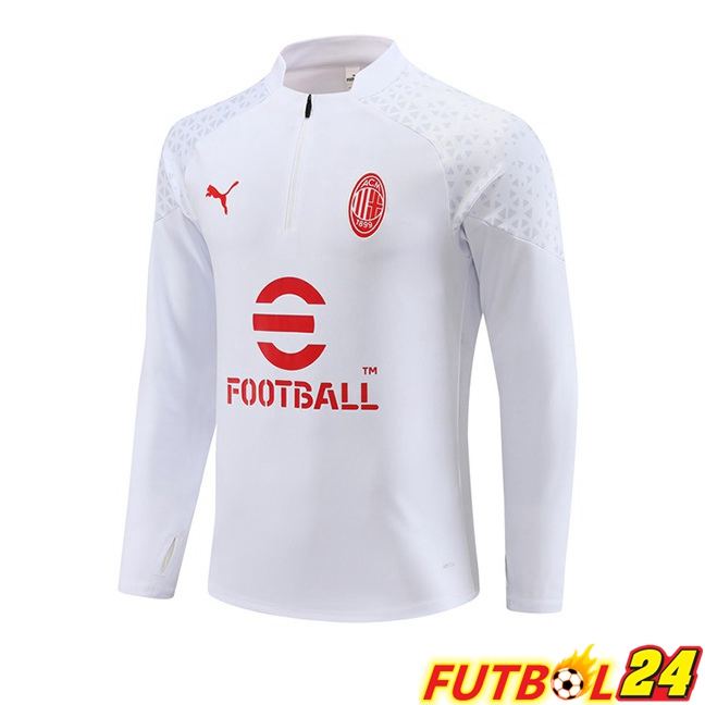 Sudadera De Entrenamiento AC Milan Blanco 2023/2024