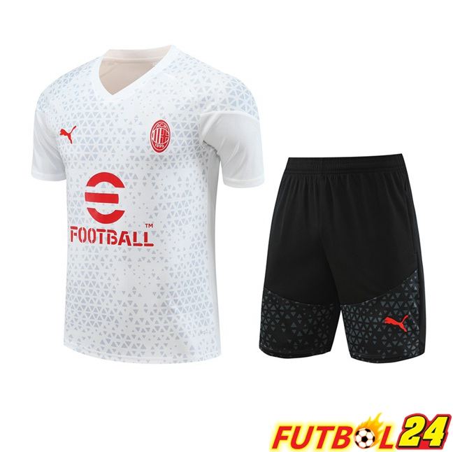 Camiseta Entrenamiento AC Milan + Cortos Blanco 2023/2024