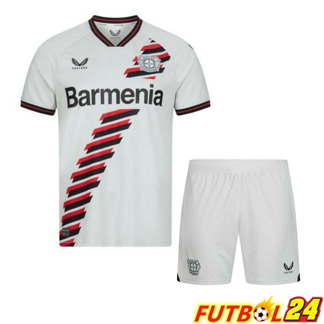 Camisetas De Futbol Bayer 04 Leverkusen Ninos Segunda Blanco 2023/2024