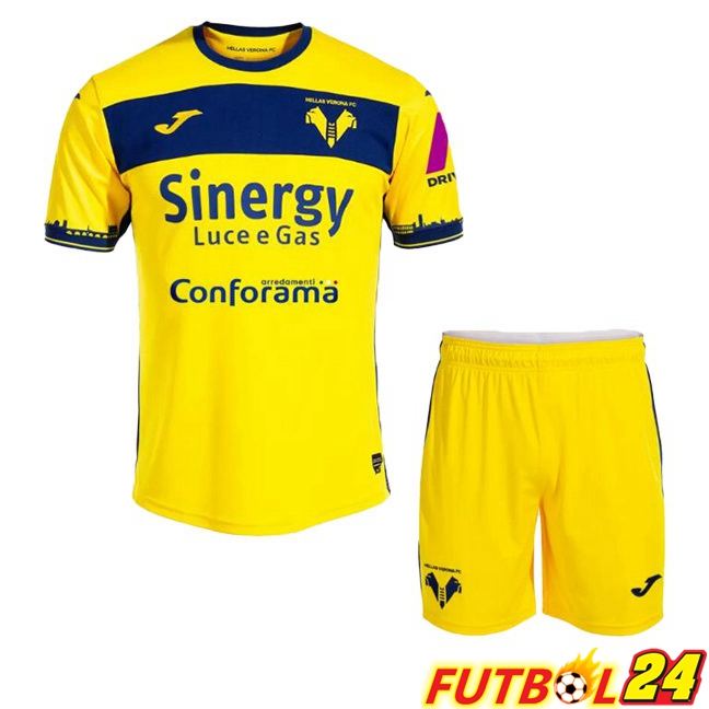 Camisetas De Futbol Hellas Verone Ninos Segunda Amarillo 2023/2024